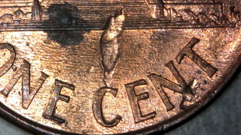 1997-P-Lincoln-Memorial-Cent-With-Huge-Struck-Through-Found-CRH!-Not-PSD!